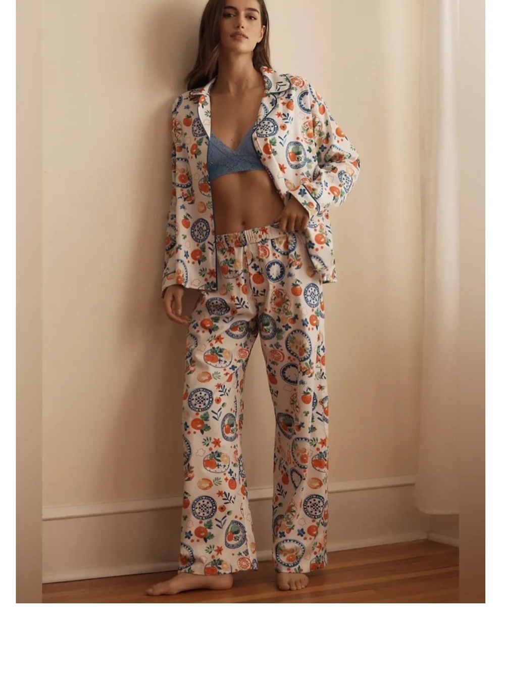 Anthro NWT Karen Mabon Summer Garden Print Pajama Pants Sz M